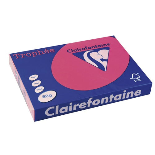 Másolópapír színes Clairefontaine Trophée A/3 80g intenzív rózsaszín 500 ív/csomag (1898)