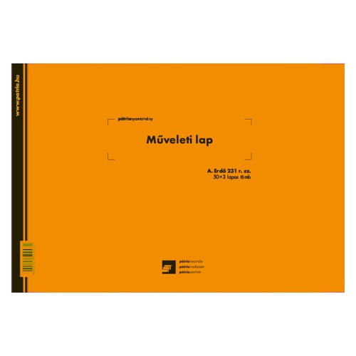 Műveleti lap 50x3 lapos tömb A/4 fekvő