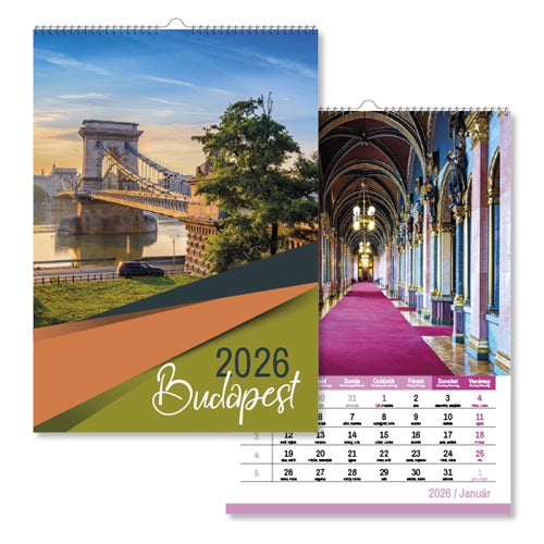 Naptár fali pd Budapest 21x30 cm 2026