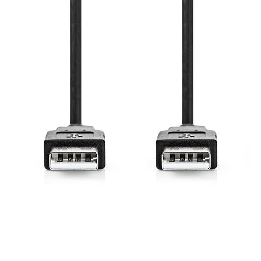 Nedis CCGL60000BK10 USB A apa - USB-A apa kábel, USB2.0, hossz: 1m