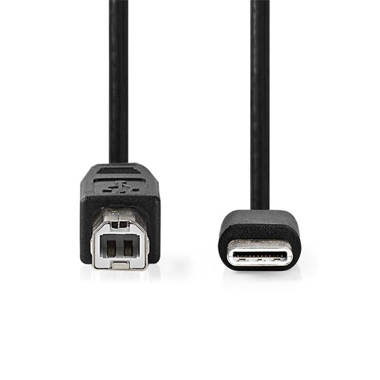 Nedis CCGL60650BK10 USB-C dugó - USB- B dugó (USB C - USB B) kábel, 480 Mbps, 1m