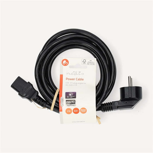 Nedis CEGL10015BK30 tápkábel IEC-320-C13, 3 x 1,5 mm, hossz 3m (IEC320-C13)