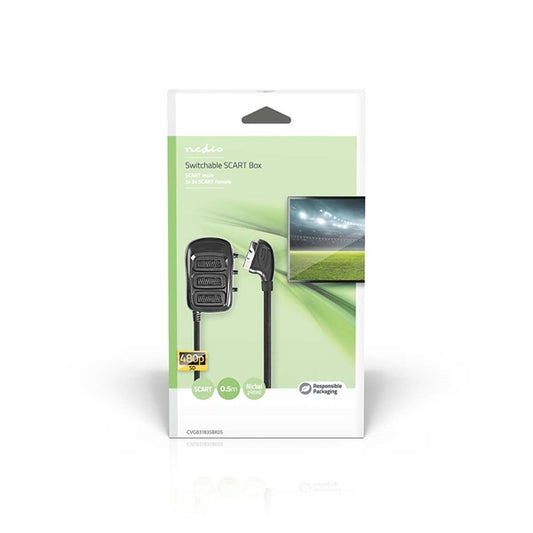Nedis CVGB31835BK05 Scart kapcsoló, 3x eloszó, 0,50m