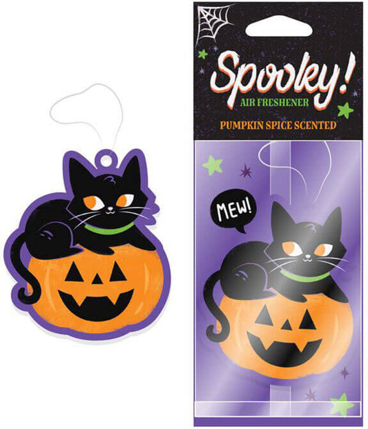 Autóillatosító, fekete macska és tök, Halloween (fűszeres tök illat)