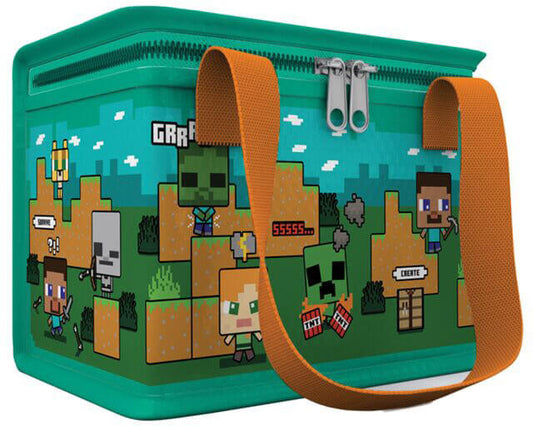 Minecraft mintás uzsonnás táska, hűtőtáska, 21x16x14cm, Minecraft Steve & Alex