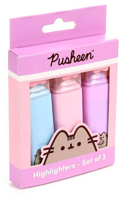 Pusheen cicás szövegkiemelő szett, 3 db/szett, Pusheen macska mancsa