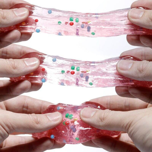 Slime 7cm-es műanyag palackban, gyöngyökkel, 6 féle változat