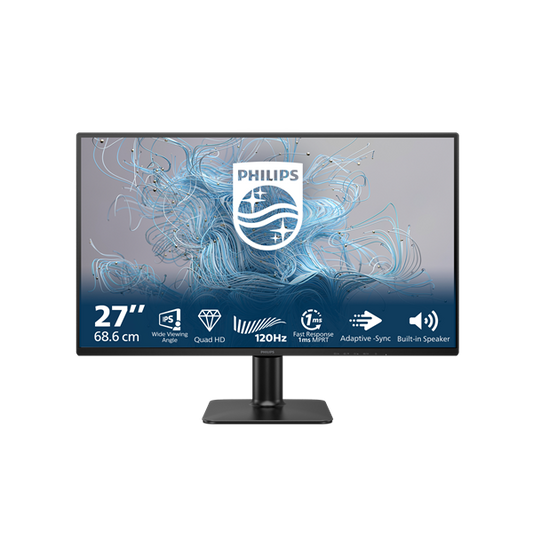 Philips IPS monitor 27" 27E2N2500, 2560x1440, 16:9, 300cd/m2, 4ms, VGA/DisplayPort/HDMI, 120 Hz , hangszóró