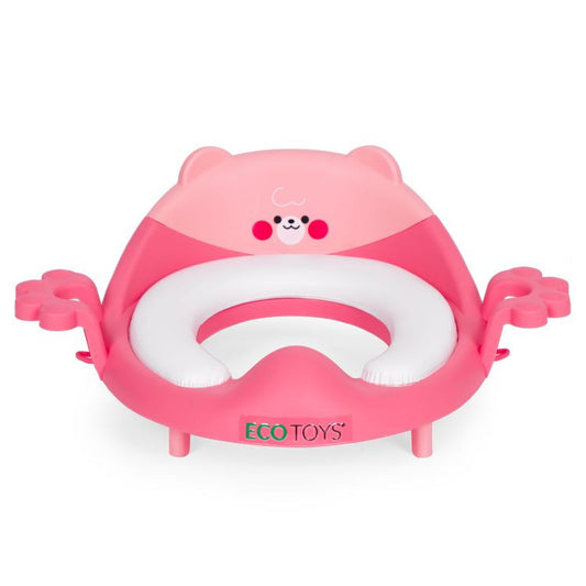 Wc szűkítő ülőke fülekkel puha párnával rózsaszín