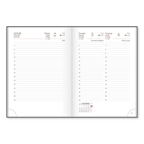 Period Neon határidőnapló, A/5, napi, 2026, Waves