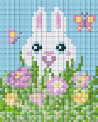 Pixel szett 1 normál alaplappal, színekkel, nyuszi (801352)