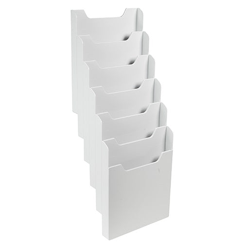 Prospektustartó Exacompta/Multiform A/4 fali 6 rekeszes álló világosszürke