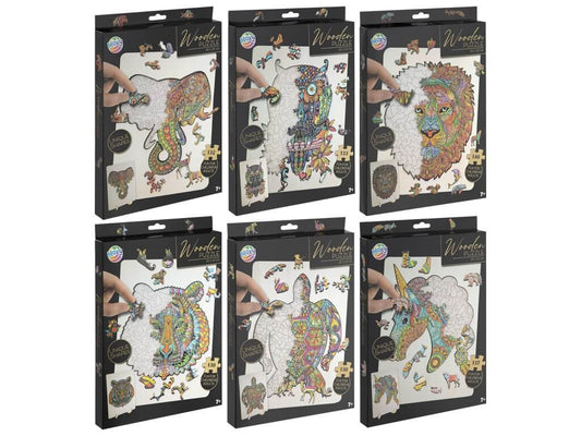 Fa állatos kirakó, puzzle, 130-140 db-os (30x22cm), 6 féle változat
