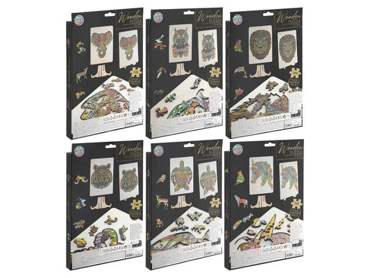 Fa állatos kirakó, puzzle, 130-140 db-os (30x22cm), 6 féle változat