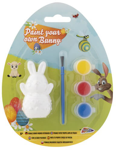 Húsvéti kreatív szett, színezhető, dekorálható nyuszi festékkel