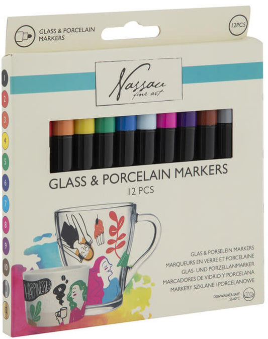 Porcelán és üveg filctoll, 12 db-os
