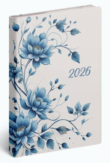 Realsystem határidőnapló, B/6, heti tervező, 2026, Fiestina Light virágminta