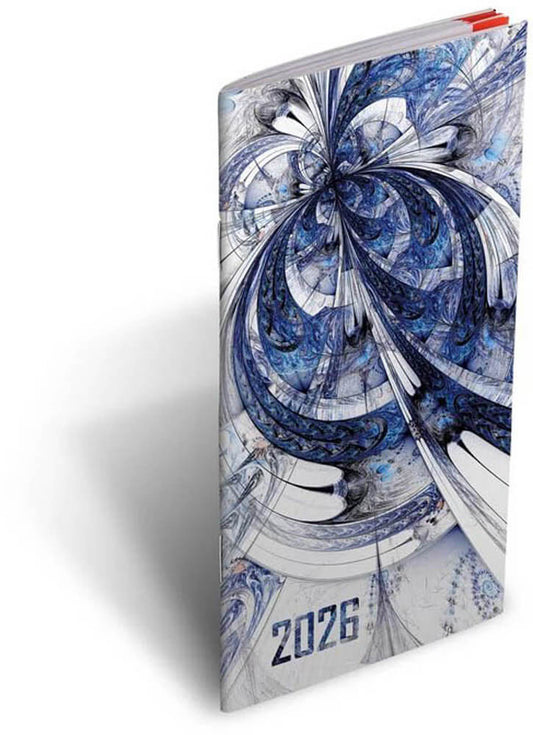 Realsystem zsebnaptár, álló, kétheti, 8x15cm, 2026, zsebirka fraktál