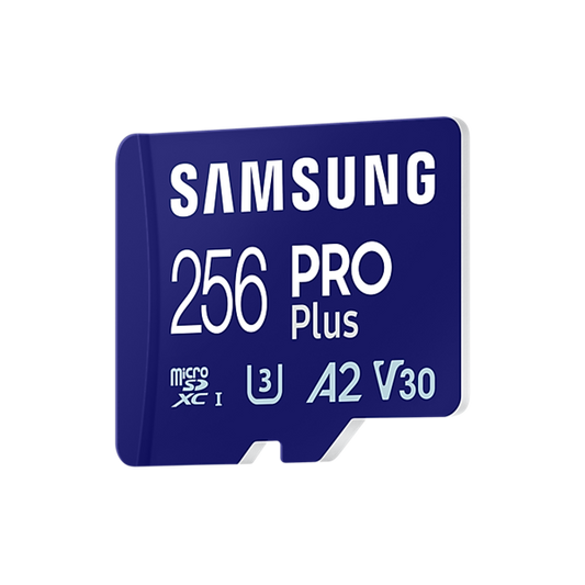 SAMSUNG Memóriakártya, PRO Plus microSDXC kártya 256GB, CLASS 10, UHS-I, U3, V30, A2, + Adapter, R180/W130