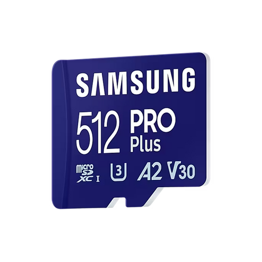 SAMSUNG Memóriakártya, PRO Plus microSDXC kártya 512GB, CLASS 10, UHS-I, U3, V30, A2, + Adapter, R180/W130