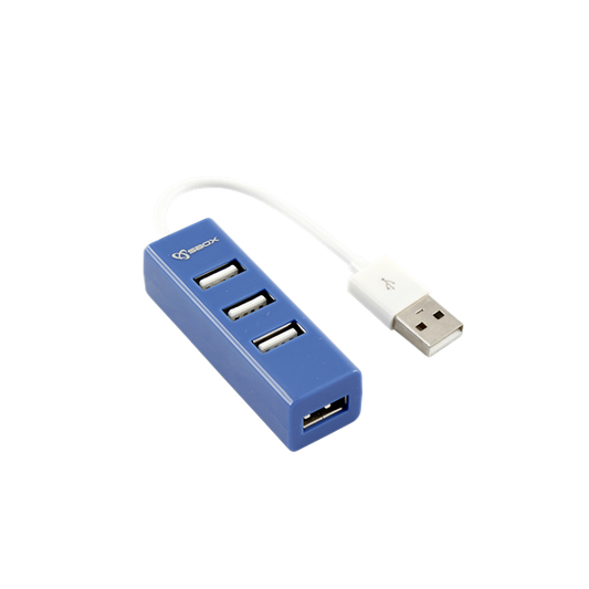 SBOX USB HUB, Kék, 4xUSB 2.0