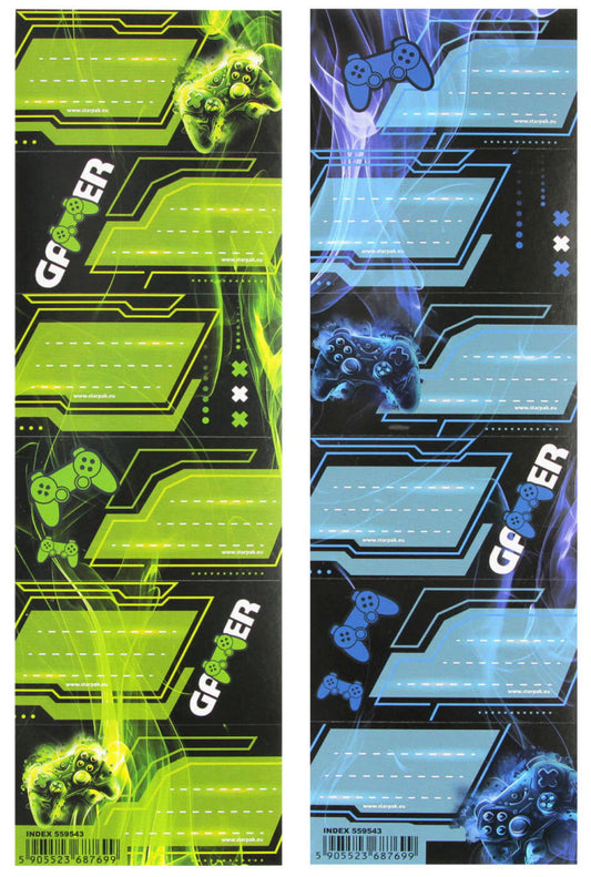Gamer füzetcímke 6 db/ív, Starpak (559543)