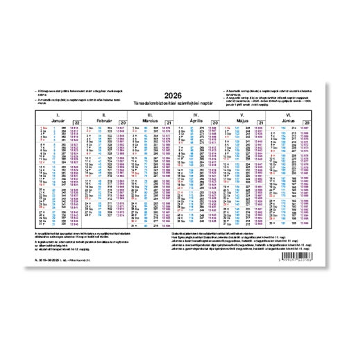 Számfejtési naptár 2026 évi