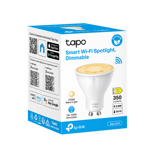 TP-LINK LED Izzó Wi-Fi-s GU10, Spotlight, TAPO L610
