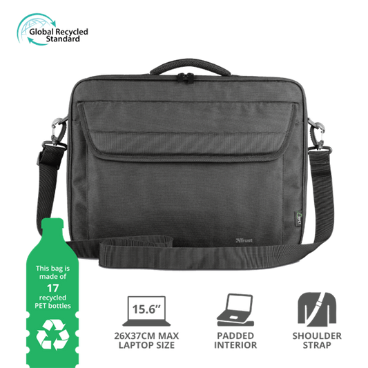 TRUST Notebook táska 24189 (Atlanta Recycled Bag for 15.6" laptops - black)