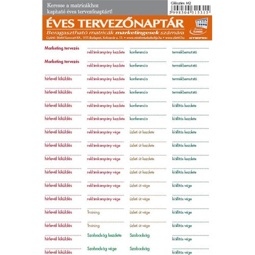 Tervezőtáblahoz matrica szett Stiefel marketingeseknek