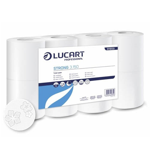 Toalettpapír Lucart 3 rétegű fehér 8 tekercs/csomag