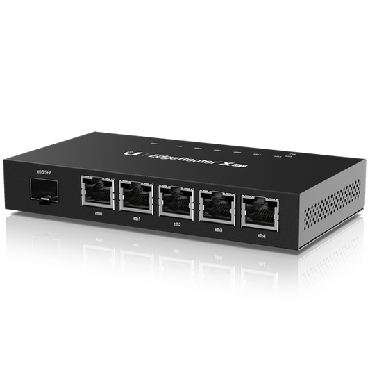 UBiQUiTi EdgeRouter 5x1000Mbps (passive POE) + 1x1000Mbps SFP, Asztali - ER-X-SFP