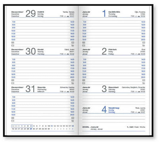 Vectraline zsebnaptár, álló, heti, 2026, Csíkos