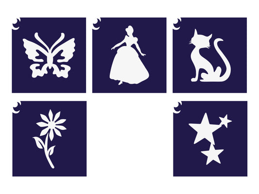 Sablonok, 5 db-os, kislányos (CTMS-0029)