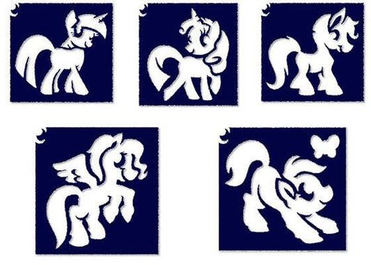 Sablonok, 5 db-os, póni lovak (CTMS-0016)