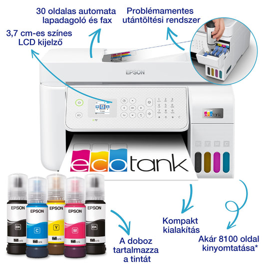 Epson Ecotank L5316 színes tintasugaras A4 4in1 MFP, ADF, Ethernet, WIFI