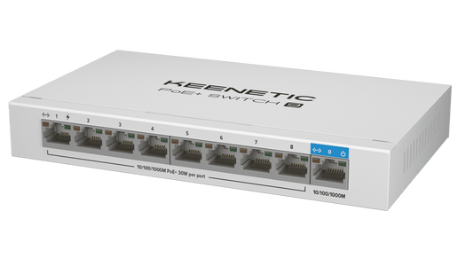 Keenetic POE+ Switch 9 - PoE+ switch with 8 ports + 1 uplink port