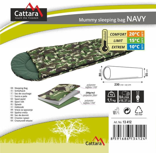 Cattara NAVY múmia hálózsák 10°C