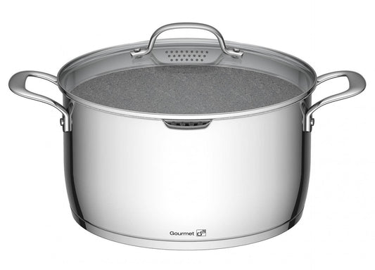 G21 Gourmet Miracle edénykészlet szűrővel, 4 darabos, rozsdamentes acél/greblon
