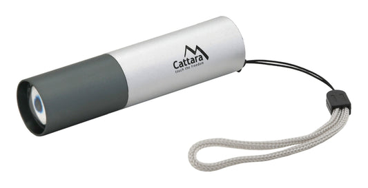 Cattara zseblámpa  LED 120lm ZOOM tölthető, ezüst