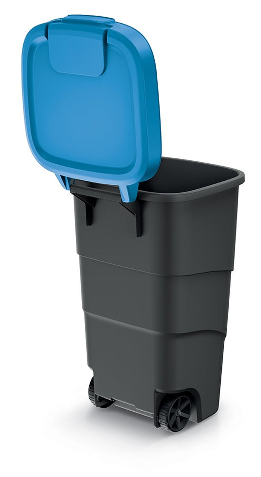 Prosperplast Wheeler 110 l szemetes kuka antracit kék fedéllel