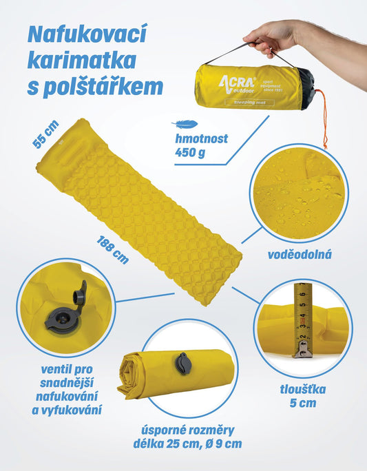 Acra L48-ZL felfújhatós matrac, sárga