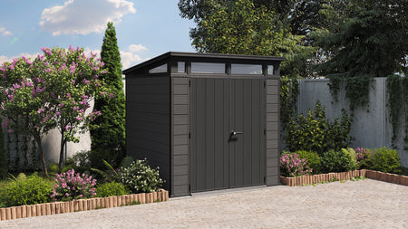 Keter Cortina 7x7 kerti tároló grafitszürke, padlóval