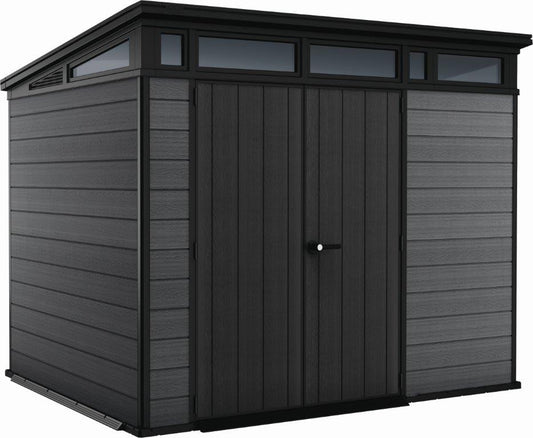 Keter Cortina 9x7 kerti tároló grafitszürke, padlóval