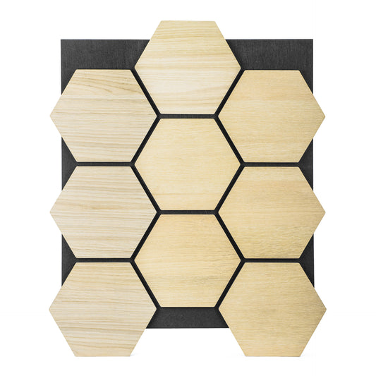 Akusztikus panel G21 81,5x66,5x2,1 cm méhsejt alakú, natúr tölgyfa