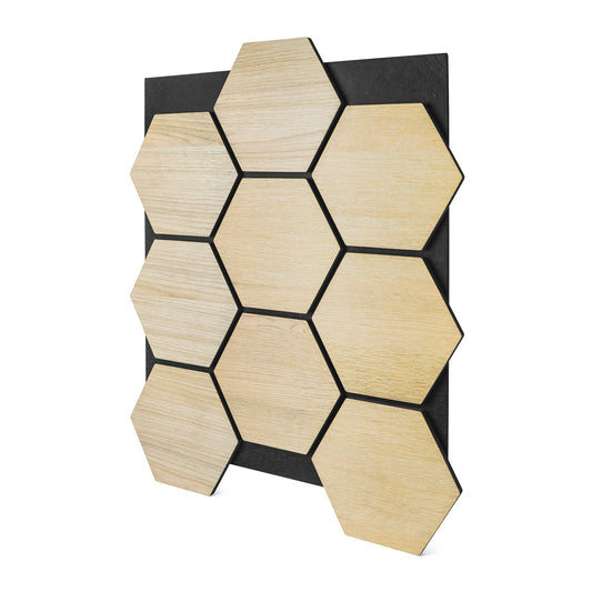 Akusztikus panel G21 81,5x66,5x2,1 cm méhsejt alakú, natúr tölgyfa