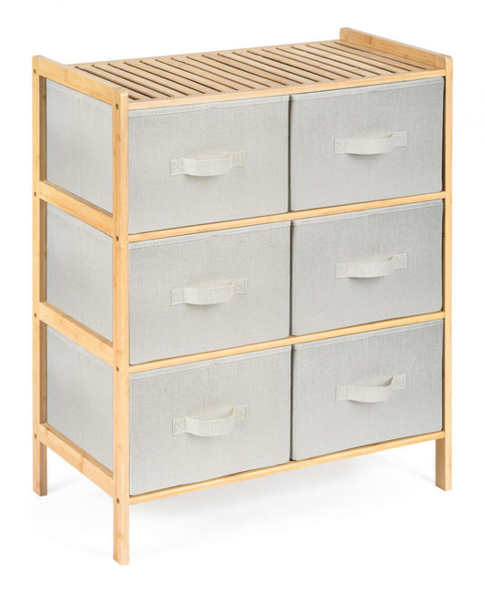 Bambusz polc G21 6 kosárral, bézs színű