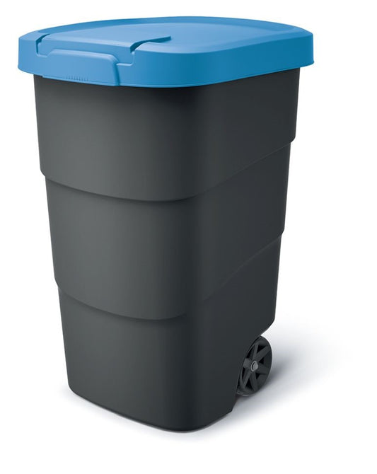 Prosperplast Wheeler 90 l szemetes kuka antracit kék fedéllel