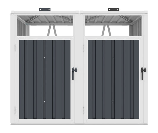 Fémlemez tároló szemetesekhez G21 146x121x82 cm, antracit színű fém