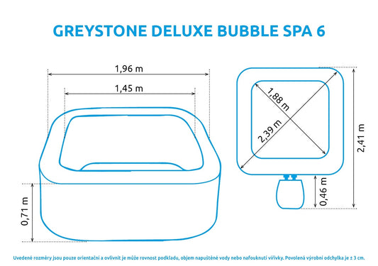 Felfújható pezsgőfürdő Marimex Greystone Deluxe Bubble Spa 6 NP